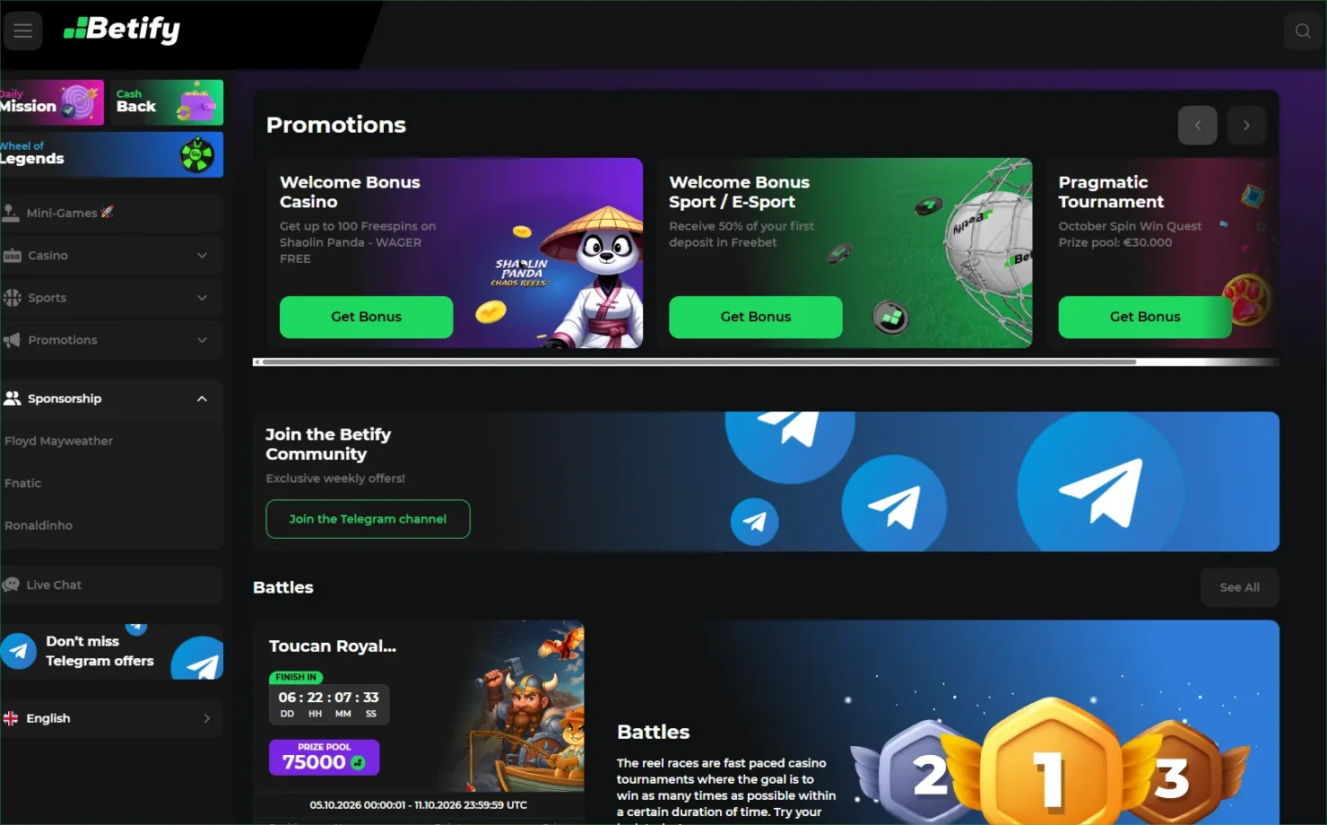 Détail du pack de bienvenue Betify Casino jusqu’à 3 000 euros et 300 tours gratuits avec règles de wager 35x